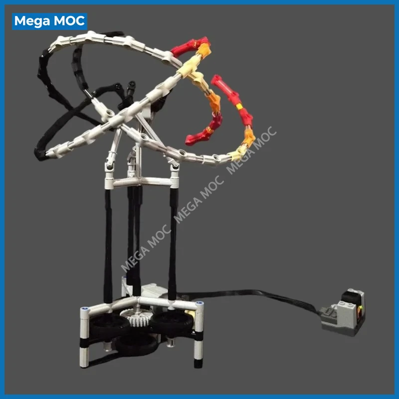 Three Dimensional Crossing Rings Kinetic Model Building Blocks Rotatable Geometry Art Sculpture MOC Bricks Collectible Decor