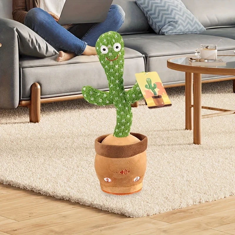 Dancing Cactus Repeat Talking Toy Electronic Plush Toys Can Sing Record Lighten USB Early Education Funny Gift Interactive Bled