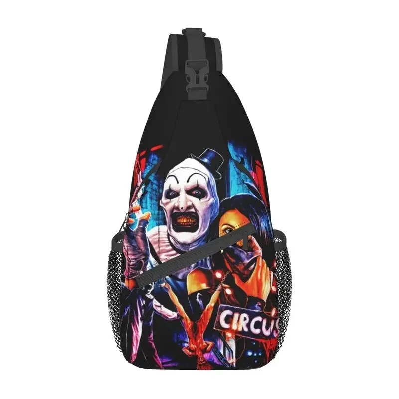 Custom Halloween Clown Horror Movie Terrifier Sling Crossbody Chest Bag Men Fashion Shoulder Backpack for Traveling