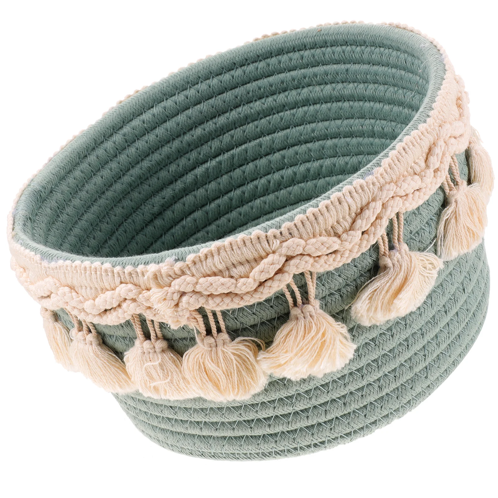 

Cotton Rope Woven Storage Basket Sturdy Desktop Organizer for Kitchen Bathroom Living Room Home Decor Woven Baskets