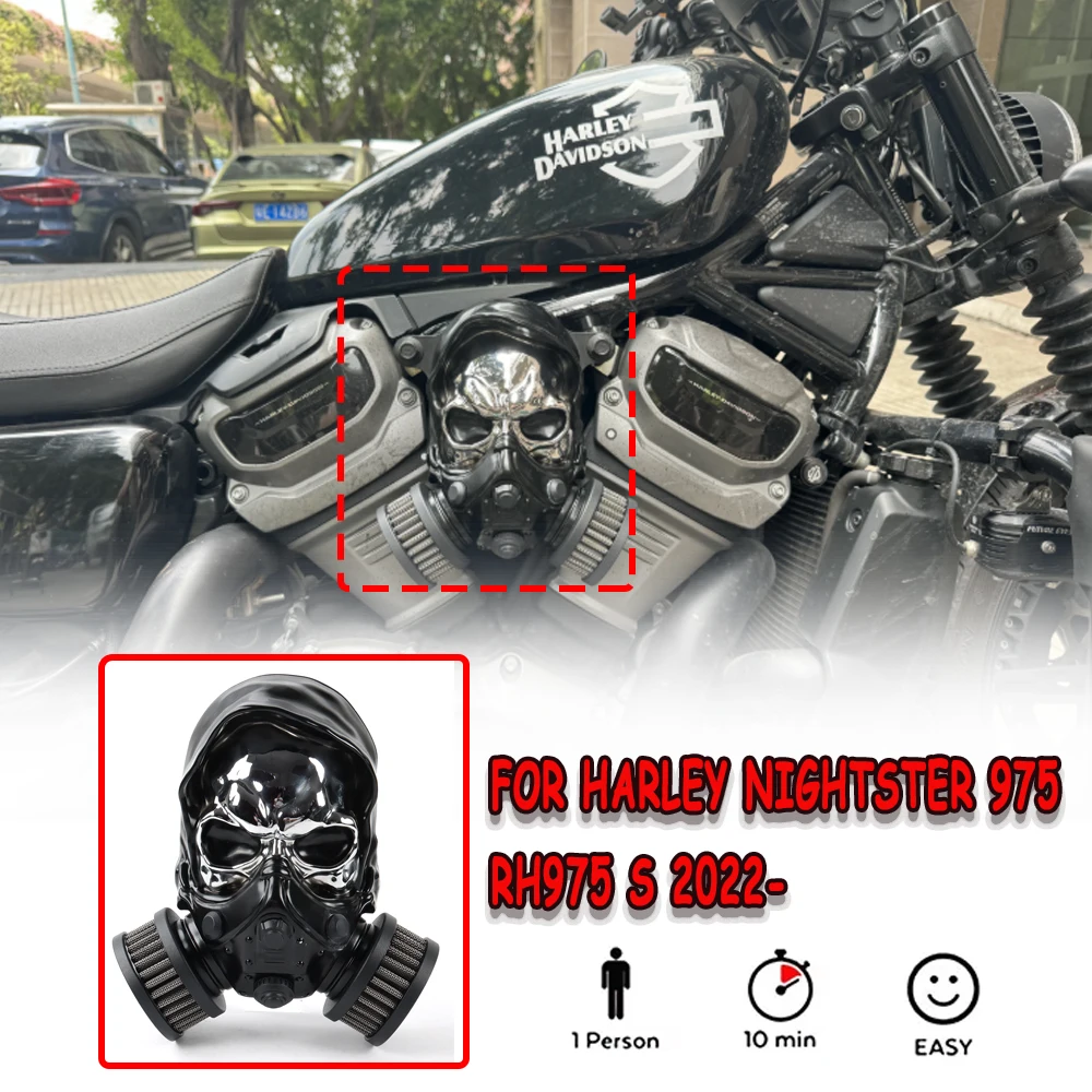 

For Harley Nightster 975 RH975 S Skull High-Flow Air Cleaner Intake Kit Fit 2022-2025 Motorcycle Accessories