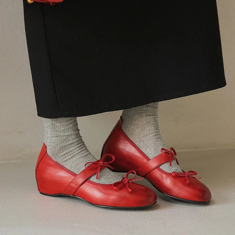 

Women’s Genuine Leather Pointed Mary Janes Black Comfortable Elegant Luxury Designer High Quality Toe Low-heeled Woman Shoes