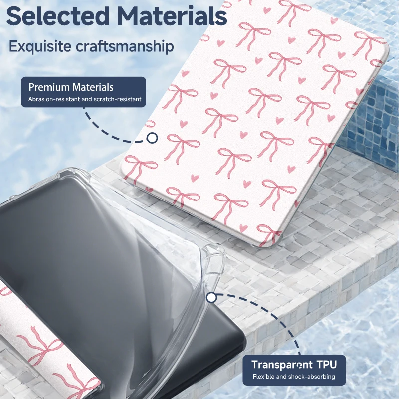 حافظة قارئ إلكتروني عالمية مقاس 6-7 بوصات، لجهاز Kindle Paperwhite 5، Kindle 10/11/12، مقاومة للخدش، زاوية معززة، إيقاظ/نوم، حماية