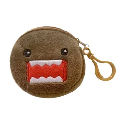 Domo Kun-Porte-monnaie en peluche pour femme, porte-clés, clip, mignon, Kawaii, portefeuille, dessin animé, rond, poudres, étui, mini sac d'argent