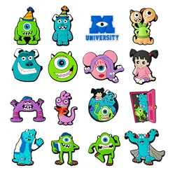Dijes de PVC para zapatos, alfileres para zuecos, decoración de zapatillas, sandalias, accesorios para zapatos, Miniso, Disney, Monsters, universidad, James, 1-16 piezas