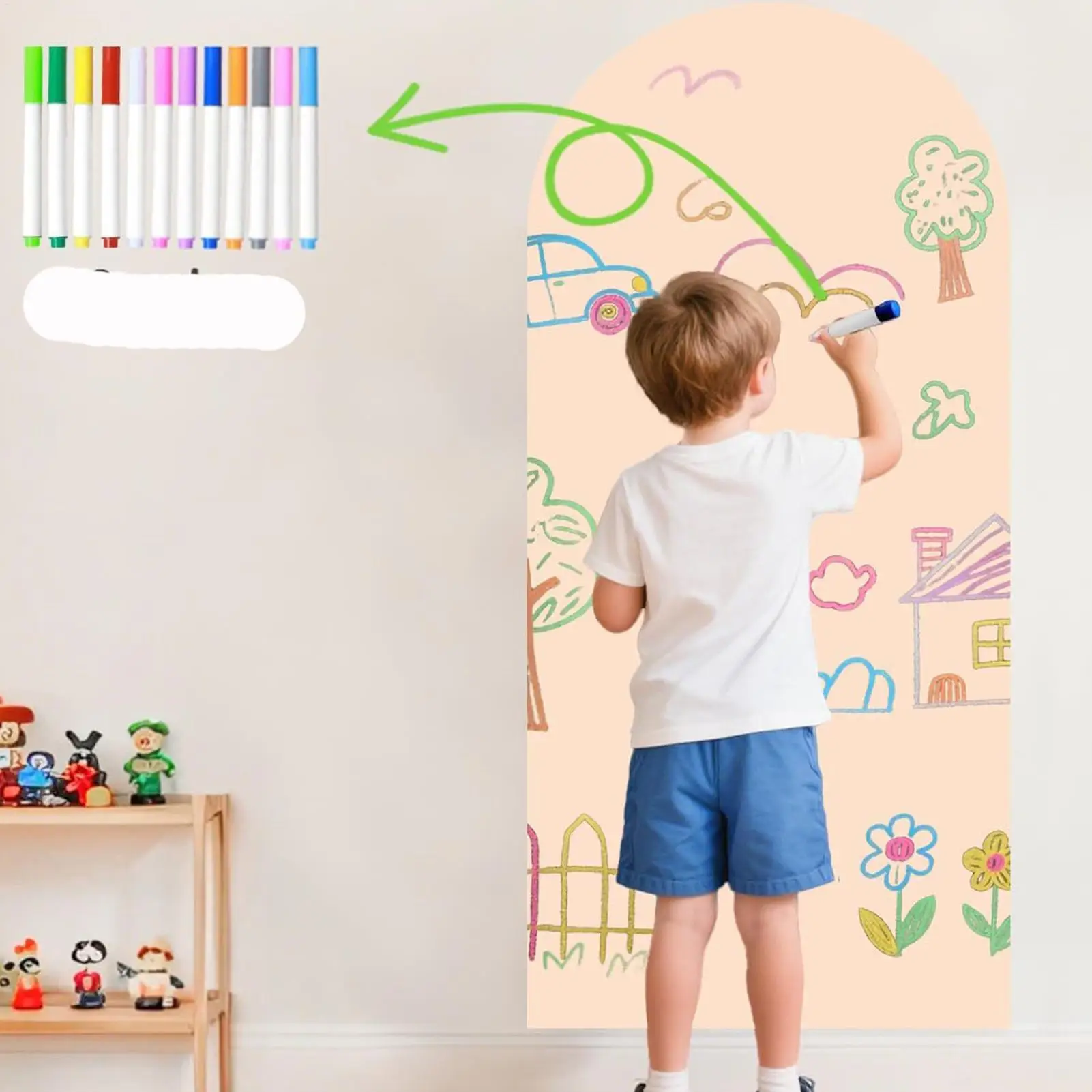 Wall Chalkboard Reusable Interactive Stickers Peelable Large Chalkboard For Wall For Students Teachers Indoor Bedroom School