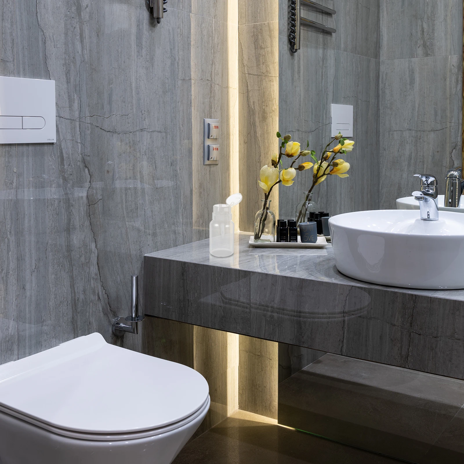 4 szt. butelek z pompką wielokrotnego użytku 250 ml, łatwe w użyciu, do płynów, do domu, hotelu, łazienki, butelki z pompką, pojemnik na płyn do zmywania lakieru do paznokci