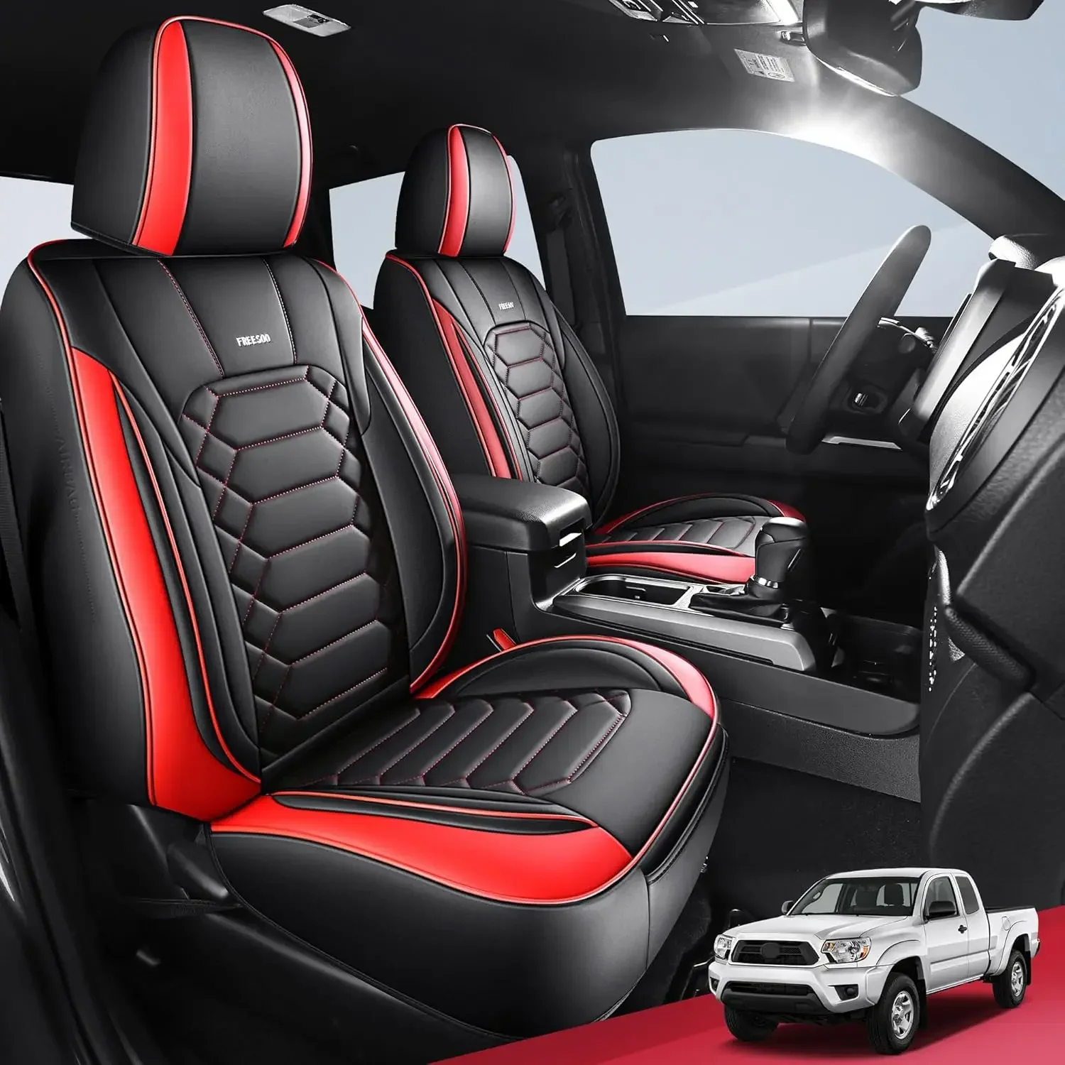 

Tacoma 2016-2023 Seat Covers Custom Fit for Toyota Tacoma Double Crew Cab, SR, SR5, TRD Sport, TRD PRO, TRD Off-Road, Fa