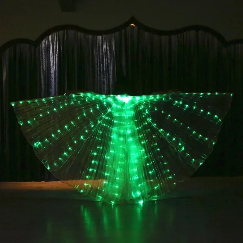 Alas LED Wings for Adult Performance, Fluorescent Butterfly, Isis Wings for Belly Dance, Festival Outfit with Sticks, 145cm
