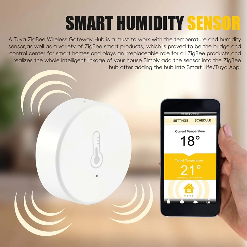 Tuya Smart Zigbee 3.0 Smart Temperature And Humidity Sensor Battery Powered Security With Tuya Smart Life App Alexa
