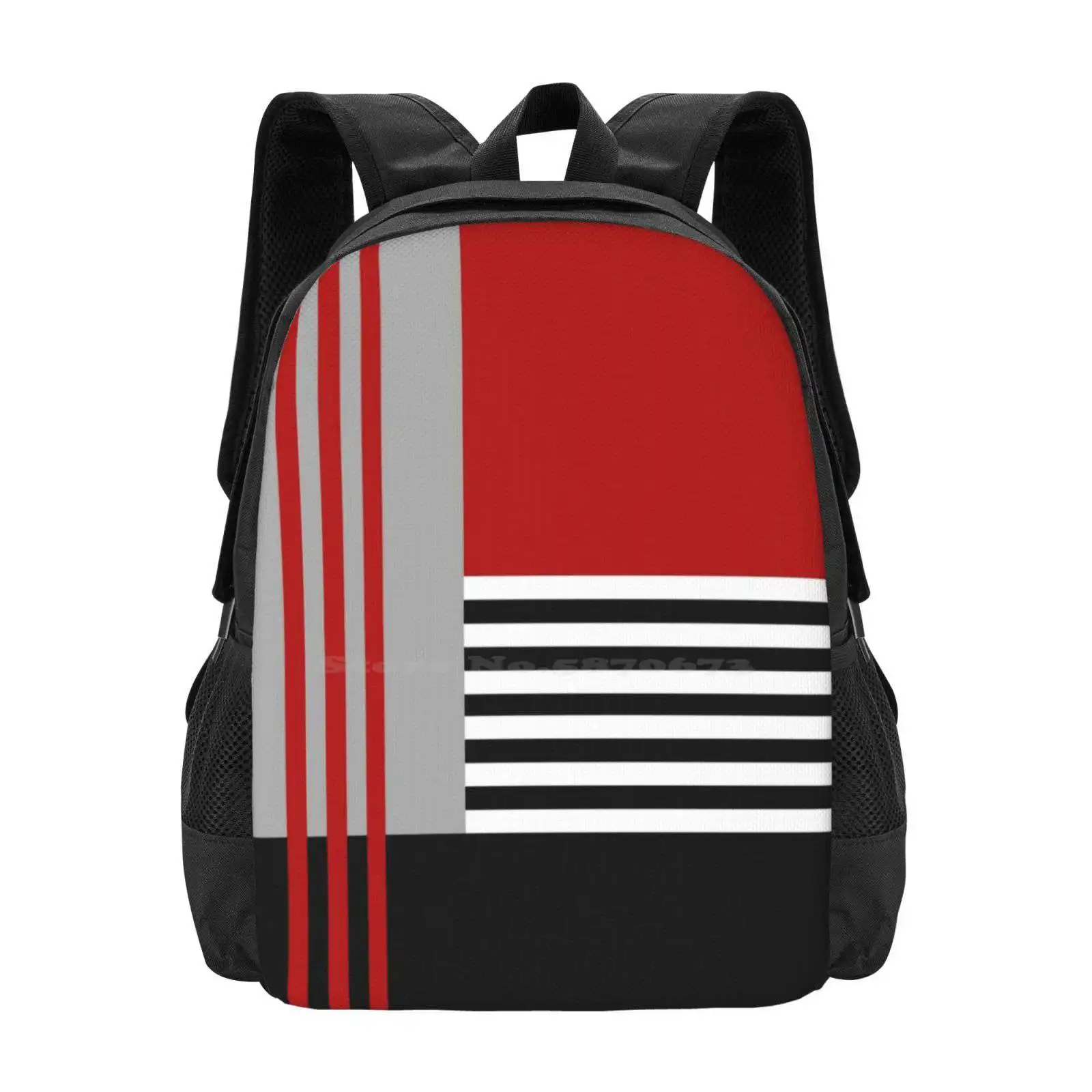 Colorful Geometry Hot Sale Schoolbag Backpack Fashion Bags Colorful Geometry Geometrical Stripes Striped Rectangles Squares