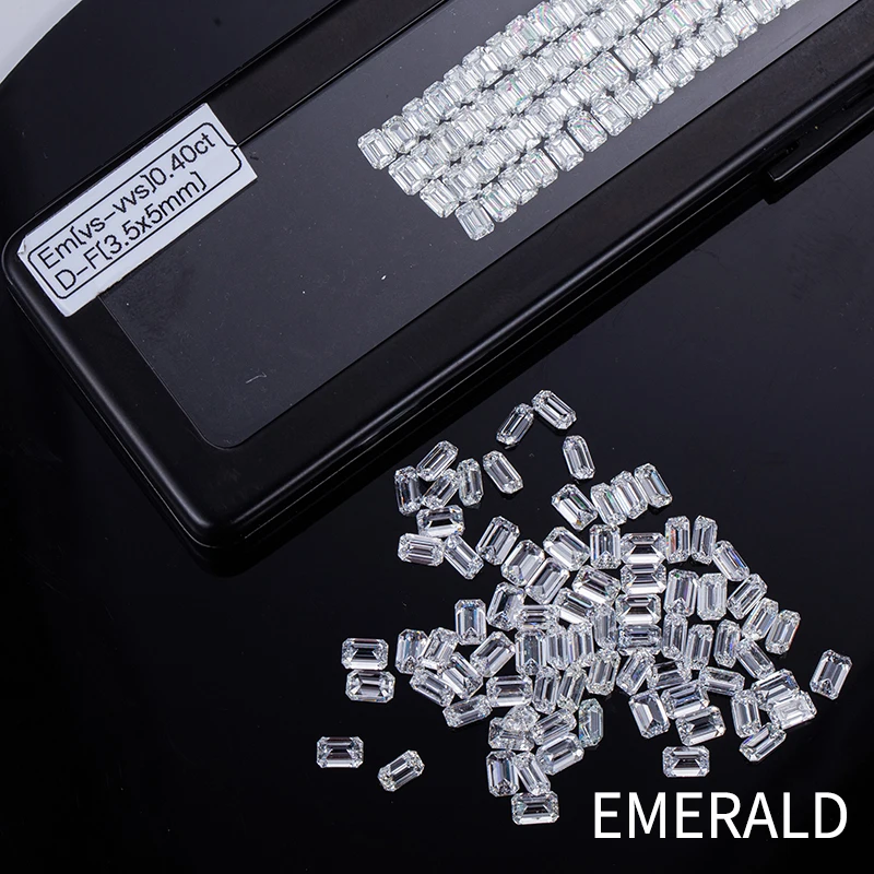 2X3mm - 4X6mm Emerald Cut DEF VS Melee Lab Grown Diamond HPHT Loose Diamonds Store Wholesale