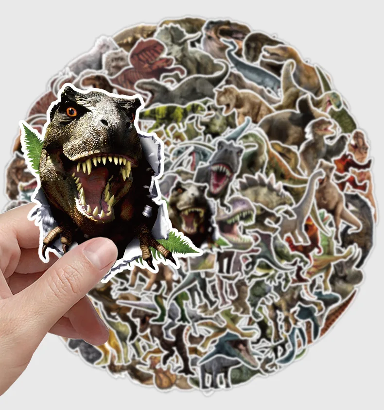 100PCS Jurassic Dinosaur Graffiti Stickers For Stationery Scrapbook Bike Skateboard Cup Guitar Sticker Toy Waterproof Sticker