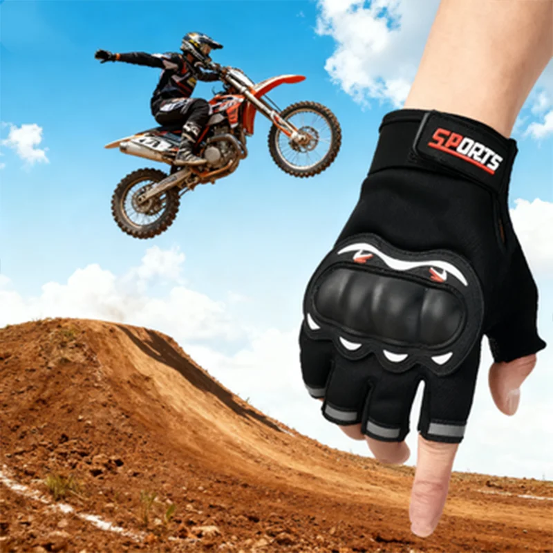 

Motorcycle Gloves Half finger Protective Outdoor Knight Sports Breathable Racing Cycling Street Riding Fitness Gloves