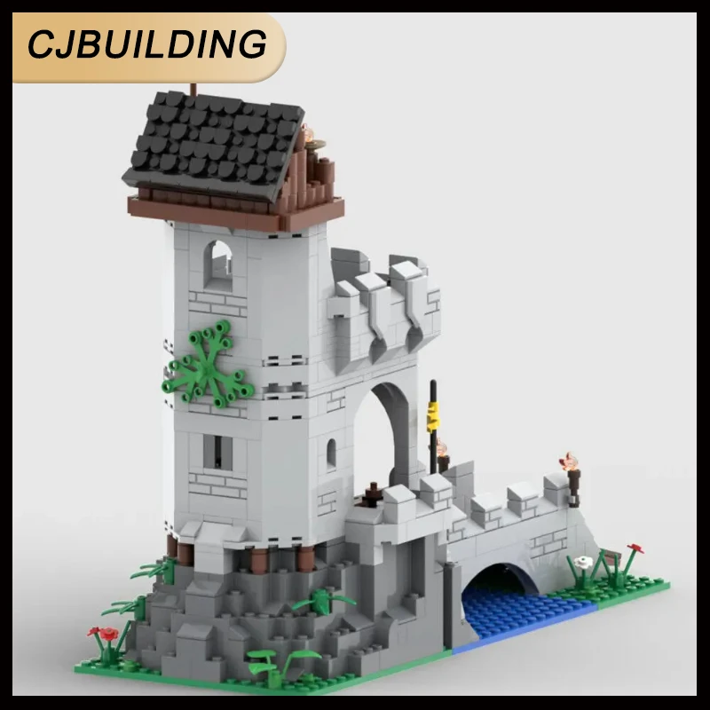 

668 Pieces MOC UCS Medieval Tower Castle Model with a Bridge Modular Building Block Assembling Brick Toys MOC-113035