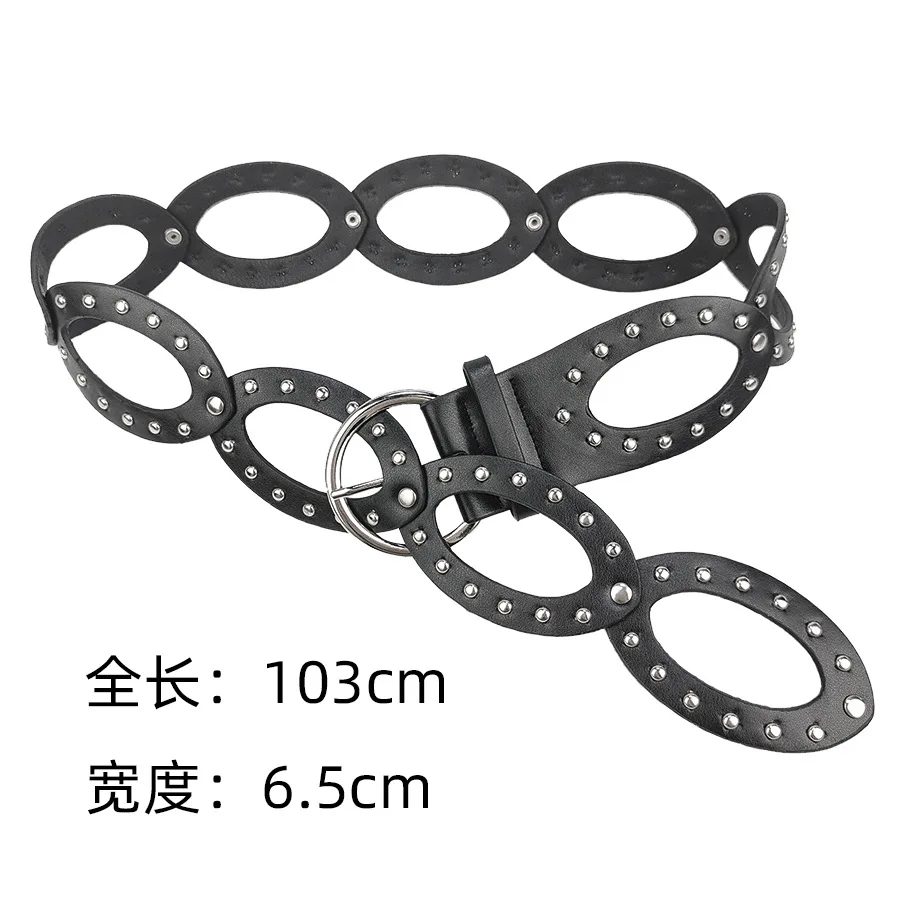 Western Y2K Plus Size Cowgirl Dress Waistband Punk Goth Rivet Joint Designer Belt for Women High Quality Female Jeans Waistband