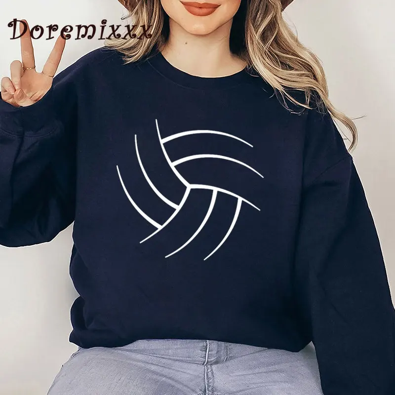 Beach Volleyball Sweatshirt Aesthetic Pullover Casual Fashion Women\'s Tops Vintage Clothes for Women Simple Hoodies Streetwear