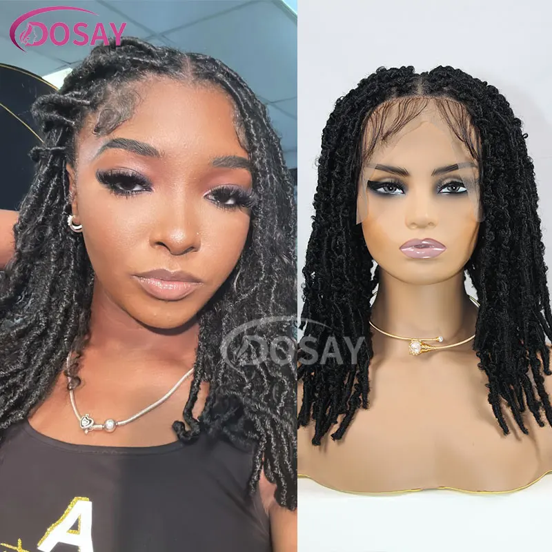 

Dosay Synthetic Box Braided Wig For Women 16" Faux Locs Twist Braiding Wig Short Bob Dreadlock Knotless Braiding With Baby Hair