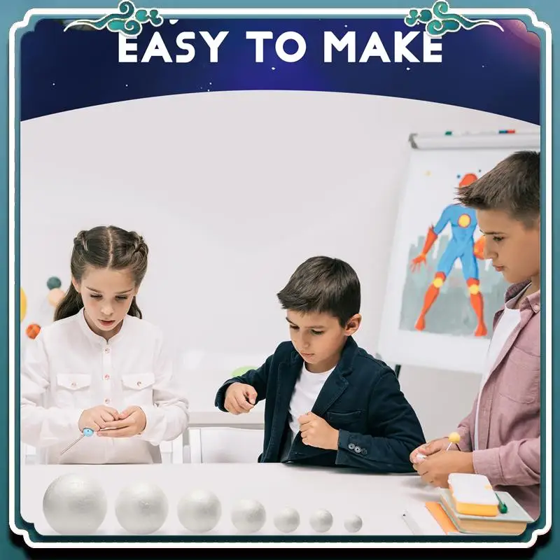 Solar System Project Kit, Planetmodel Crafts 14 Mixed Sized Polystyrene Spheres Balls For School Science Projects Limited Time O