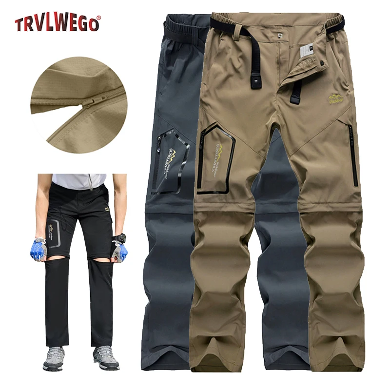 Pantalon décontracté léger pour homme, coupe ajustée, multi-poches, séchage rapide, pour les voyages, le camping, la randonnée, la pêche, printemps-été