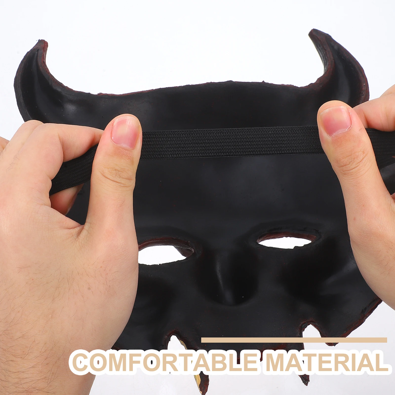 หน้ากากปีศาจน่ากลัวฮาโลวีนเครื่องแต่งกายผู้ใหญ่เด็ก PU หน้ากาก Sharp ฟัน Horns Masquerade Carnival อุปกรณ์ตกแต่ง