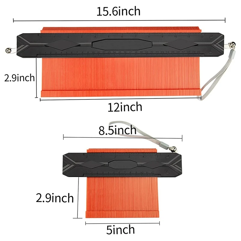 12 Inch Contour Gauge With Lock,Aluminum Core Contour Gauge Profile Tool For Irregular Welding Welding