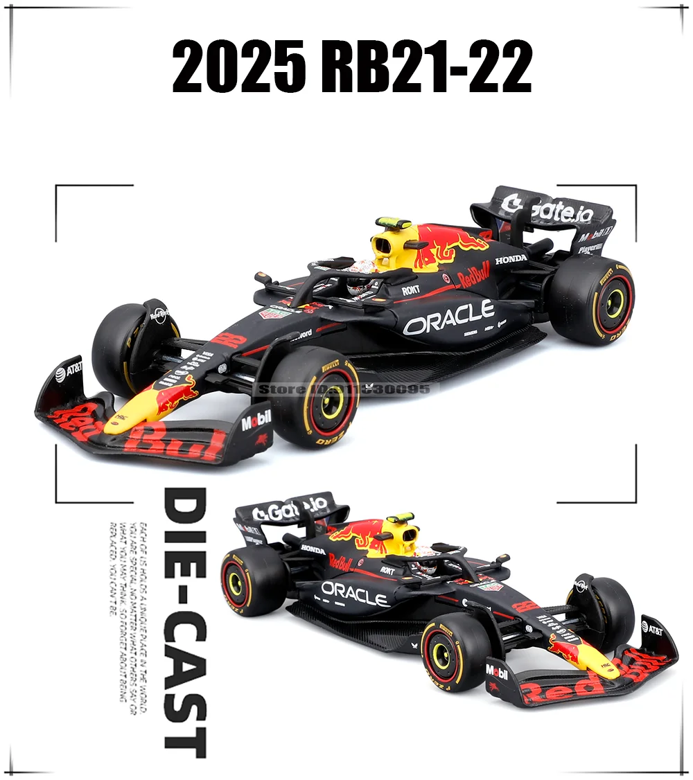 Bburago 1:43 2025 F1 Red Bull RB21 # 1 Verstappen # 22 Yuki Tsunoda SF25 W16 MCL39 A525 Legierungsauto Druckguss-Modell Spielzeug Sammlerstück – Detail 6