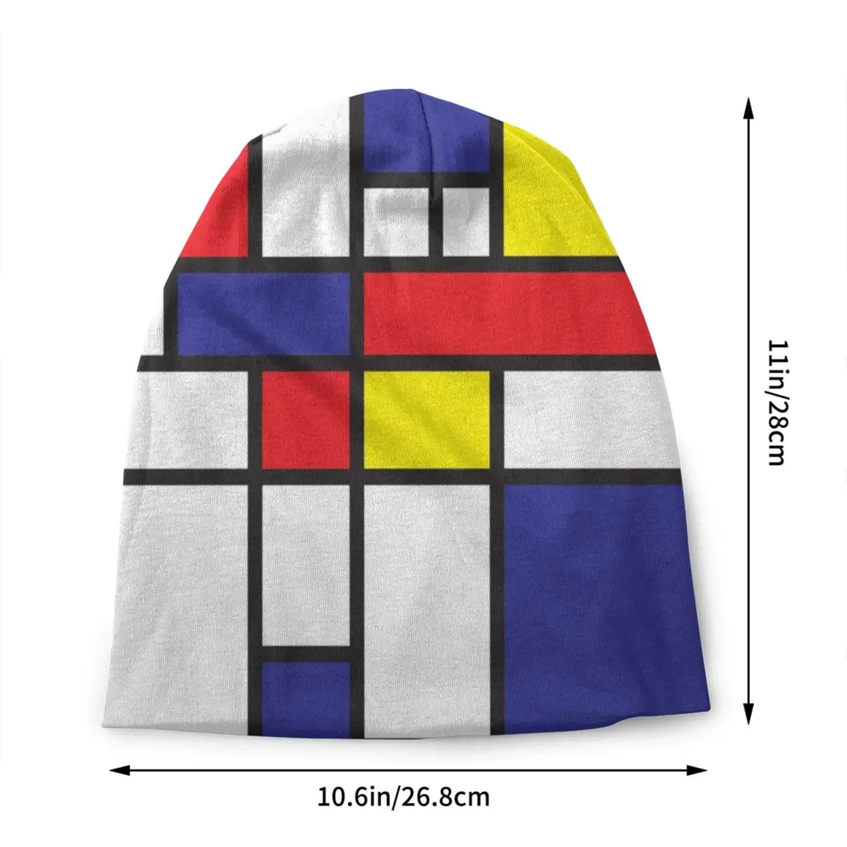 Piet Mondrian Study Skullies Beanies Caps Unisex Winter Warm Knitting Hat Geometric Abstract Art Plaid Bonnet Hats Ski Cap