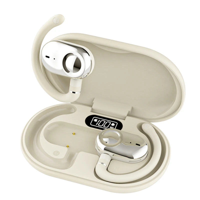 سماعات أذن JM18 بخطاف للترجمة، سماعات بلوتوث 5.4 من النوع المفتوح، سماعات أذن رياضية دوارة من النوع المفتوح، خطاف أذن أسود-A75P #4