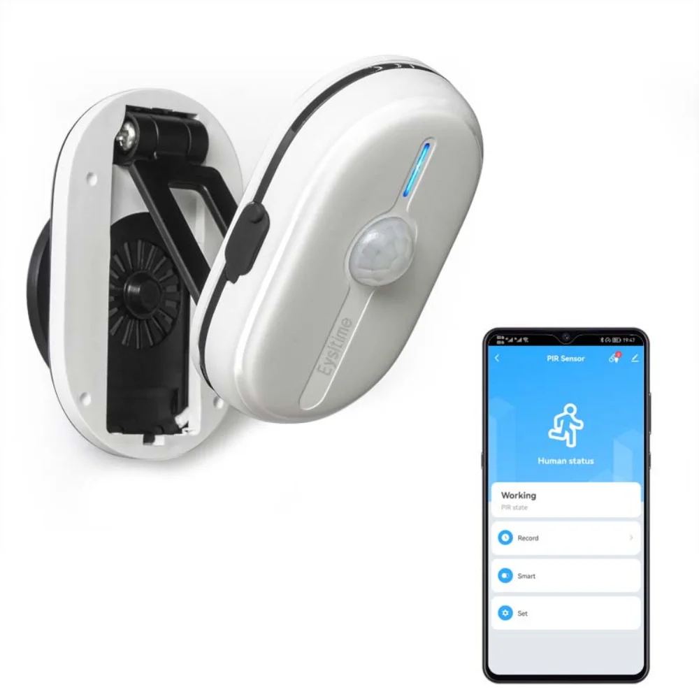 Rotativo Dobrável Tuya App Vida Inteligente Segurança Zigbee Inteligente Sensor Infravermelho Humano Detector Recarregável PIR Motion Sensor