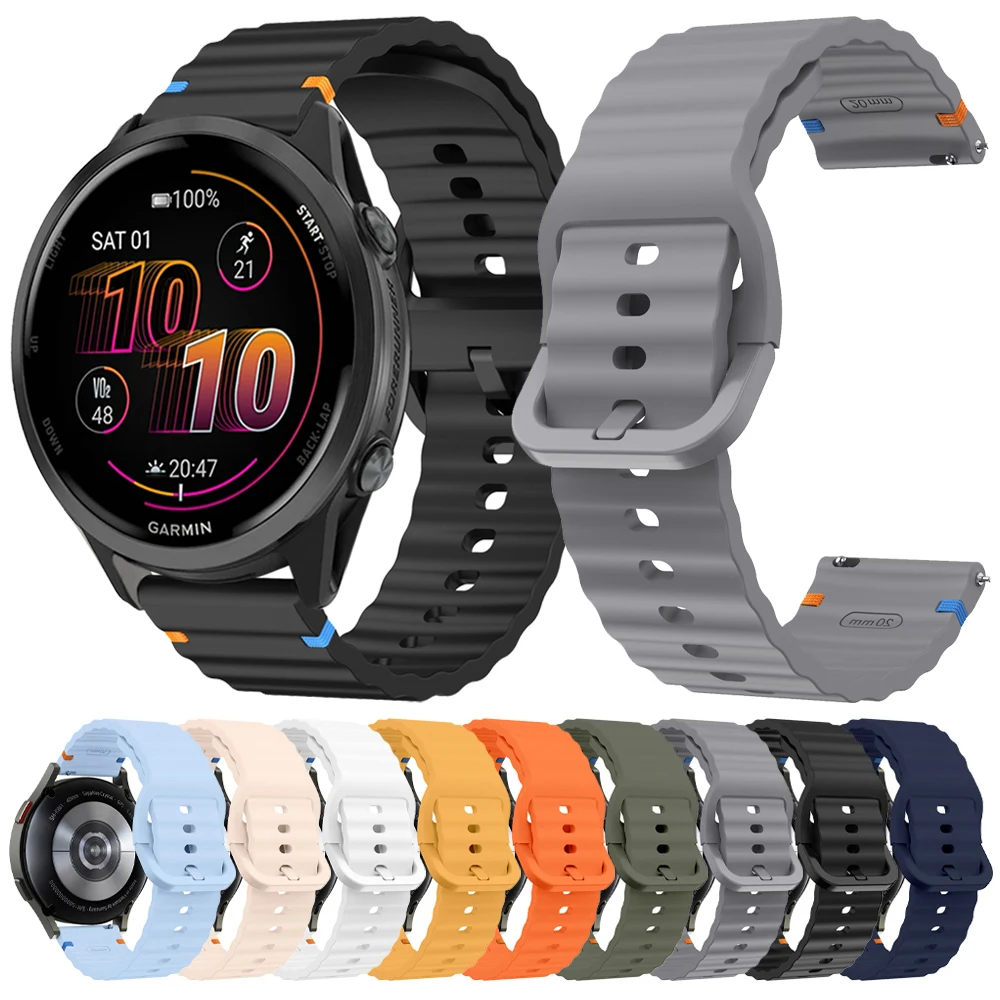 Correa de silicona para reloj Garmin Forerunner 570 265 165 255 Venu 4 45mm Vivoactive 6 5 Pulseras Correa para Venu 3 Sq 2 20mm 22mm