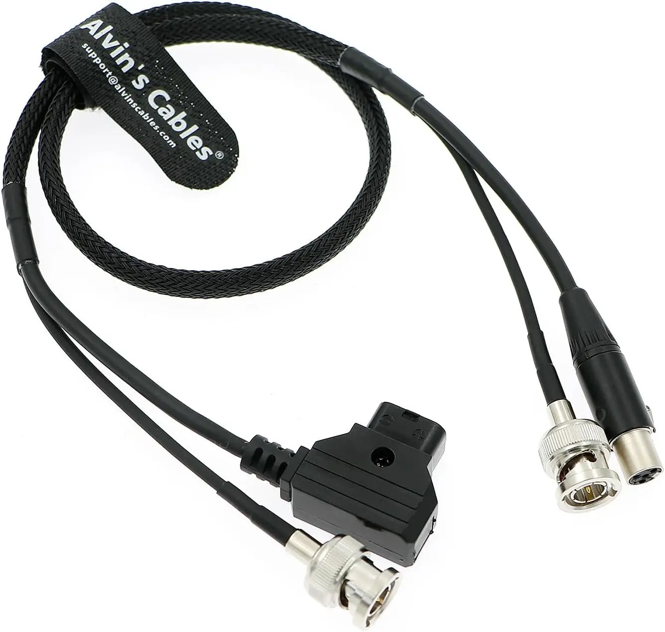 Alvin's Cables TV Logic Monitor Combination Power Cable Mini 4 pin XLR to D-Tap & BNC to BNC 75 Ohm SDI Video Coaxial Cable for