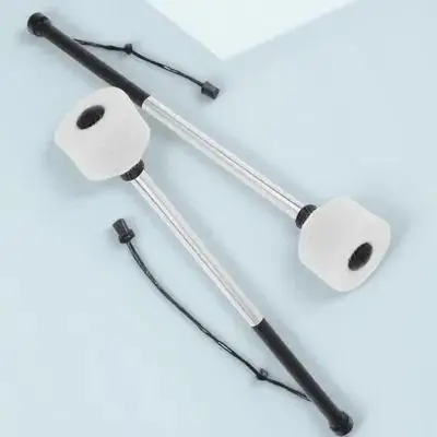 

2Pcs Stainless Steel Drumsticks Durable Lightweight Felt Heads Easy Grip for Beginners Ethereal Drums Kits Performance