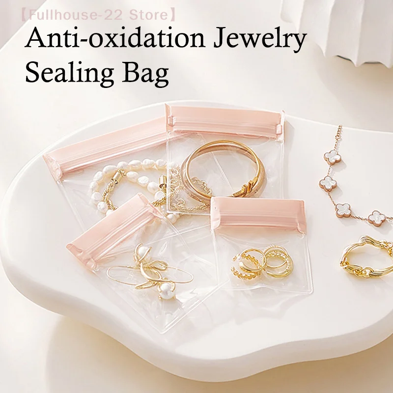

【MAX-22】Jewelry Storage Box Sealed Bag Earrings Anti-oxidation Ring Jewelry Transparent Dustproof Storage Bag Jewelry Album