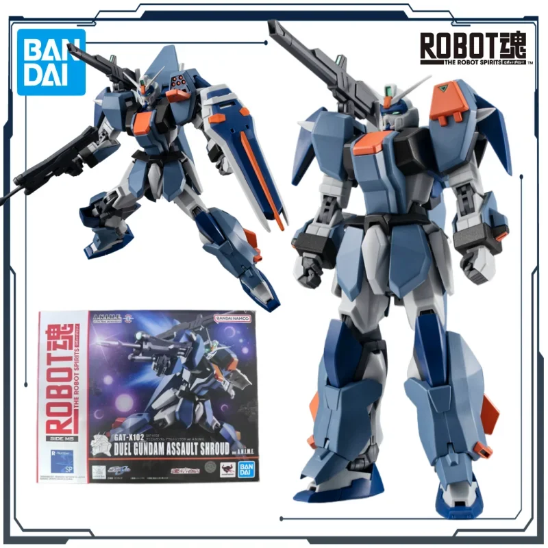 BANDAI Original ROBOT SPIRITS ＜SIDE MS＞ GAT-X102 DUEL GUNDAM ASSAULTSHROUD Ver. A.N.I.M.E. Mainan Figur Produk Mekanik untuk Hadiah Anak Laki-Laki