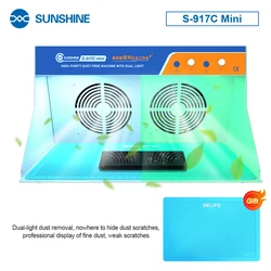 SUNSHINE SS-917C MINI High Cleanliness Dual Light Dust-free Workbench Adjustable Dust-free Fan Green Light Dust Display Lamp