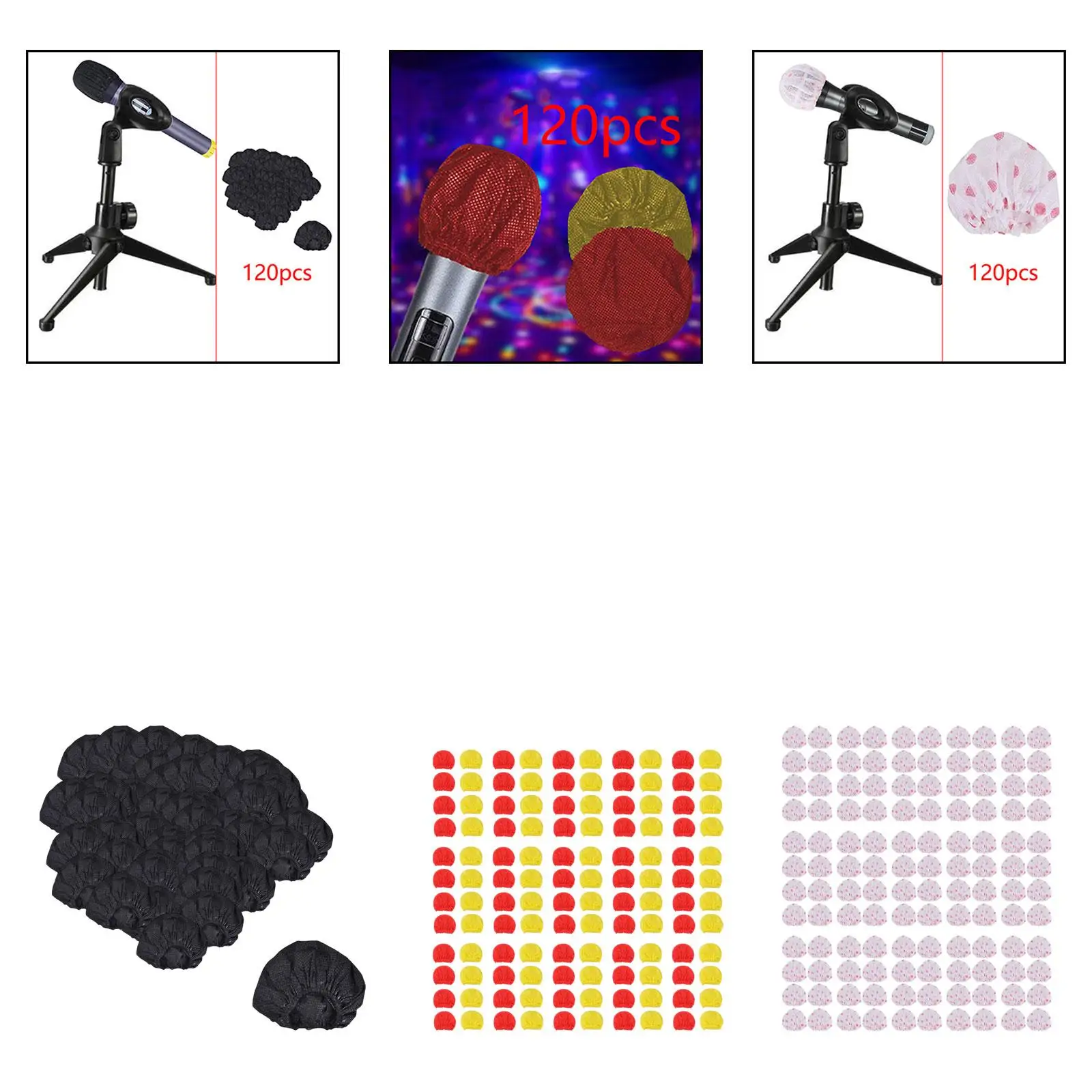 120Pcs Disposable Microphone Covers Disposable Shield Portable for Variety of Microphone Mic Cover Set Nonwoven