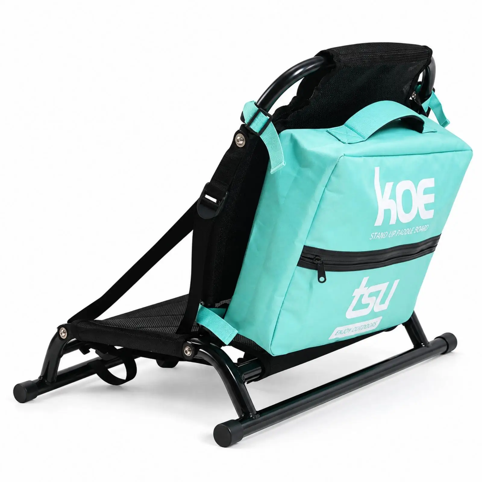 Kayak Chair Cushion for Inflatable Paddle Board with Attached Storage Bag and Sturdy Metal Frame