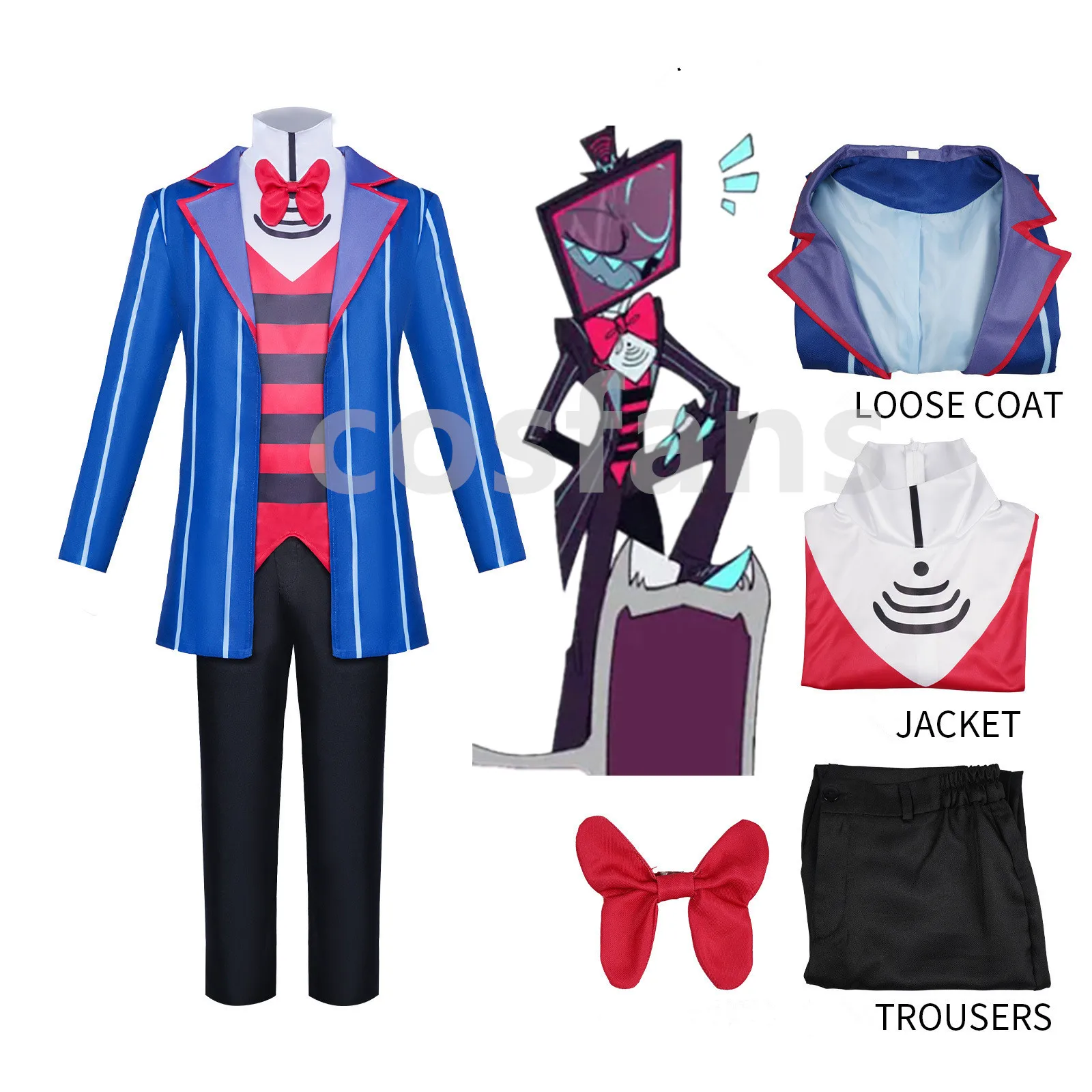 

Костюм для косплея из аниме «Мистер Вокс», сезон 2, S2, телевизионный, дьявол, Вокси, Валентино, генеральный директор, VoxTek, демон, ад, хеллоуин, Карнавальная часть