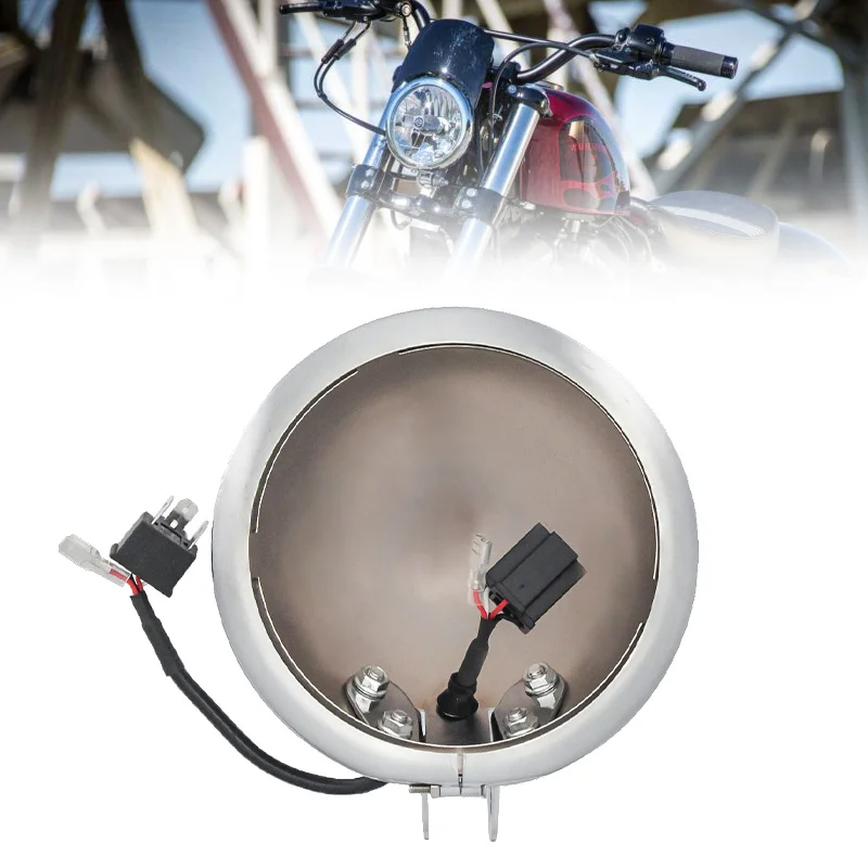 

Крышка фары 5,75 дюйма с жгутом проводов H4, 5 3/4 дюйма, круглые аксессуары для мотоциклов, корпус светодиодной фары, ведро для FXWG FXDWG FXS