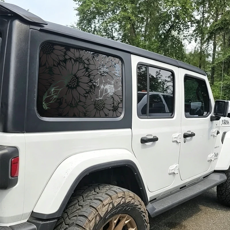 

A Pair Sunflower Car Stickers Rear Hardtop Window Decoration Exterior Accessories Universal All Vehicles Waterproof Vinyl Decal