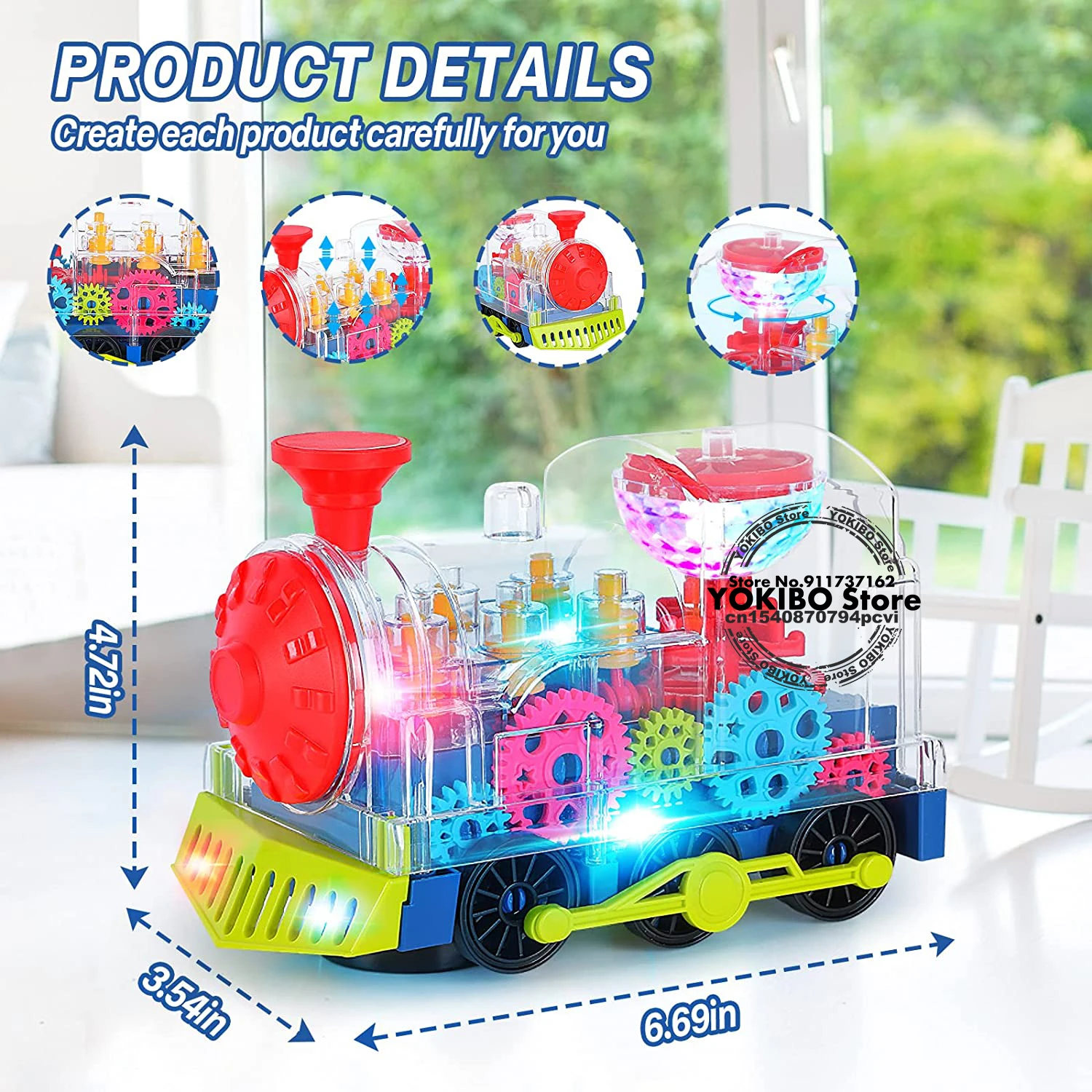 Electric Train Toy for Kids Toddlers Crawling Train with Light  Sound Music Early Educational Toys Train Toys for Kids Baby Toys