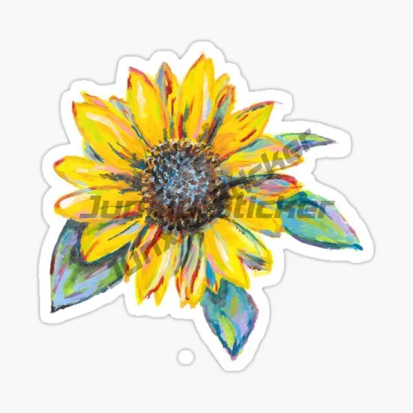 Sunflower Bee Car Sticker Cute Hippie Bohemian Summer Yellow Flowers Car Decor Decal