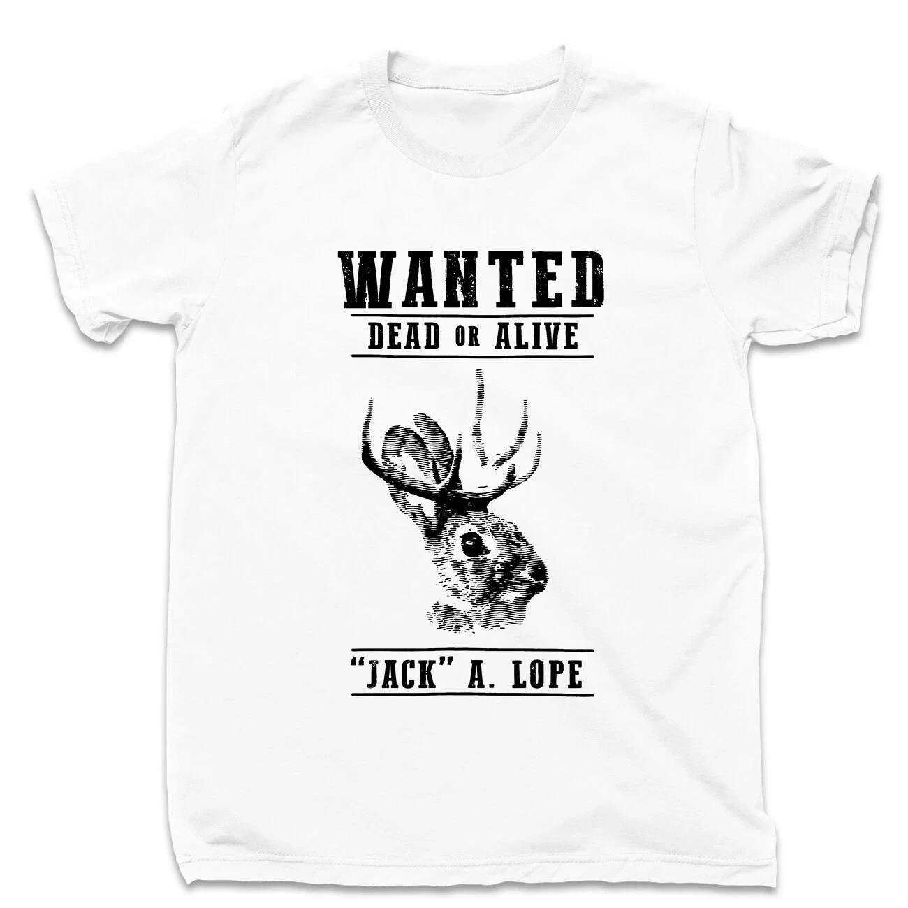 T-shirt Jackalope ANTED DEAD OR ALIVE JACK'A. LOPE pour hommes, en coton, drôle, surdimensionné, décontracté, ample, streetwear, pour l'été