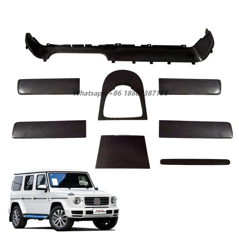 

Interior Kit Dry Carbon Ifber Trim Panel for benz G W464 Dashboard Center Console Lower Central Control Car Door Grab Handle