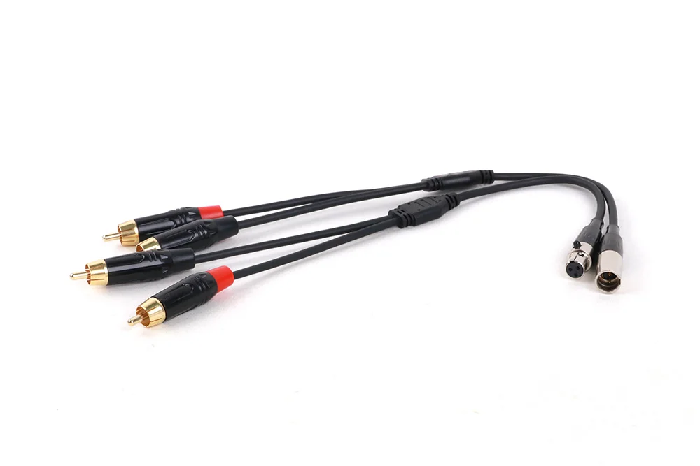 1pc 3pin 4pin 5pin mini xlr männlich/weiblich zu dual rca männlich adapter y-splitter kabel, mini xlr zu 2 rca kabel – Detail 8