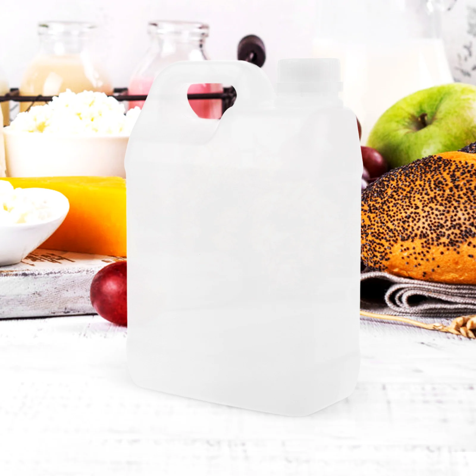 

Empty Plastic Jug Food Packaging Semi Clear Food Safe Liquid Container Reusable Handle Syrup Honey Bottle