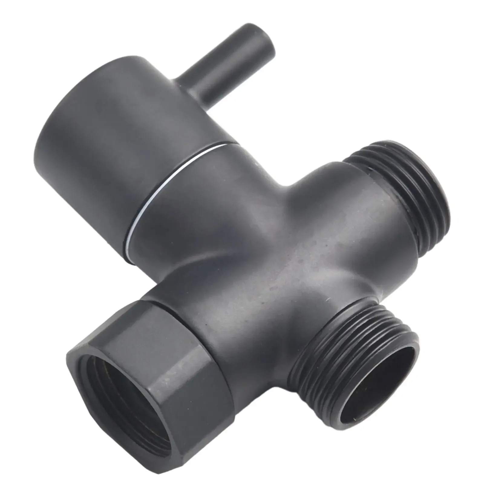 T Adapter Diverter Valve 1/2in Male Black For Shower Head Solid Metal Handle Practical To Use Excellent Service Life