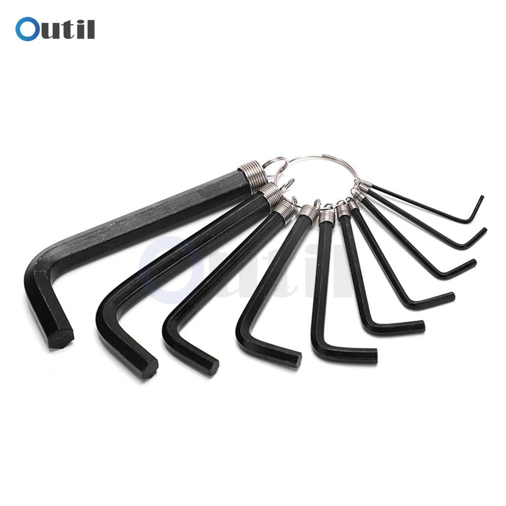 8pcs/lot 0.5-6mm Mini Hexagon Allen Key Chain Set Wrench Short Arm Tool Hex Screwdriver Kits L Wrench Alloy Steel Tools