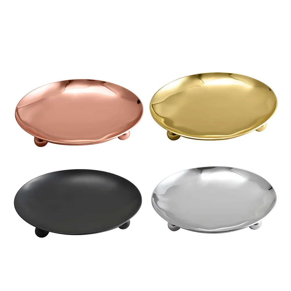 

4 Pcs Aromatherapy Candlestick Holders Stainless Steel Tray Decor Gold Rose Gold Ivory Black Table Centerpieces